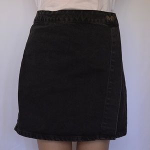 Asos Denim Wrap Skirt (Black)